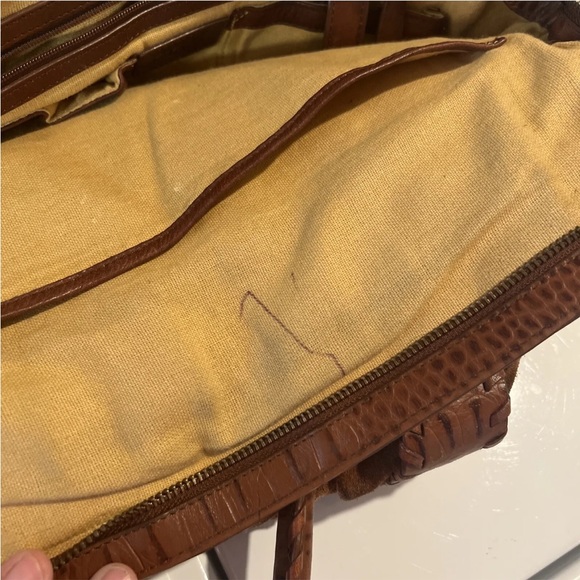 Cole Haan Brown Suede Leather Shoulder Hobo Bag Purse Tote - Picture 11 of 14